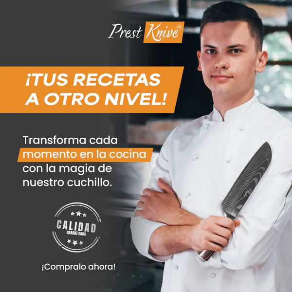 CUCHILLO CHEF PREMIUM + KIT DE COCINA (GRATIS) - Stock Agotando