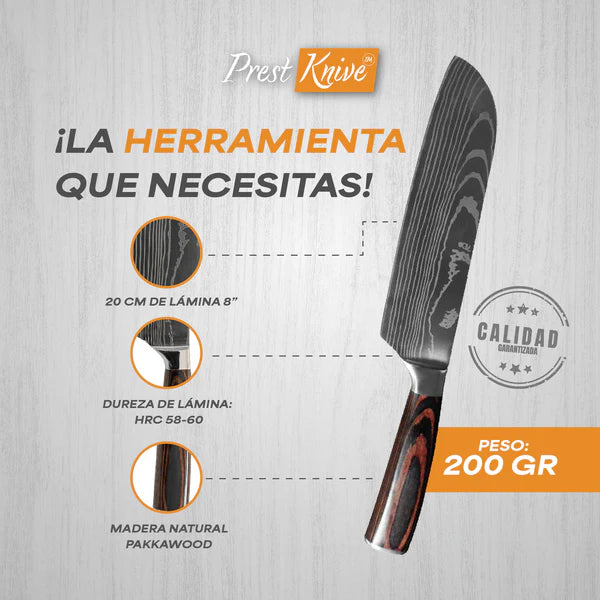 CUCHILLO CHEF PREMIUM + KIT DE COCINA (GRATIS) - Stock Agotando